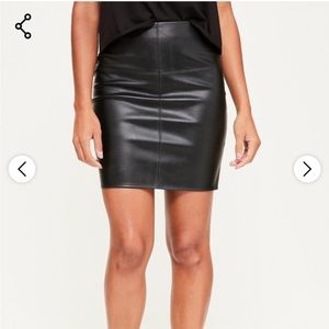Missguided Black Leather Skirt